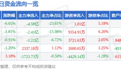 股票行情快报:蓝思科技(300433)2月28日主力资金净卖出4.58亿元