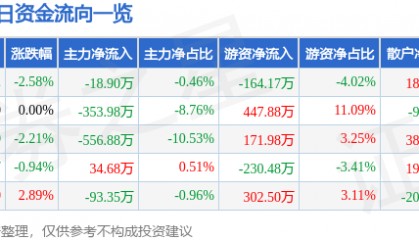股票行情快报:陕西黑猫(601015)1月10日主力资金净卖出18.90万元