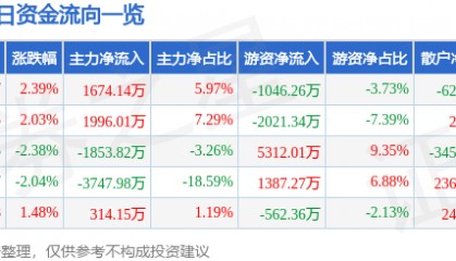 股票行情快报:东软集团(600718)5月6日主力资金净买入1674.14万元