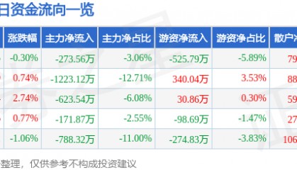 股票行情快报:华西股份(000936)6月26日主力资金净卖出273.56万元