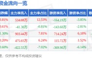 股票行情快报：上海物贸（600822）3月26日主力资金净买入534.08万元