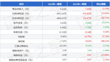 中京电子(002579)2025年一季报简析:营收净利润同比双双增长,短期债务压力上升
