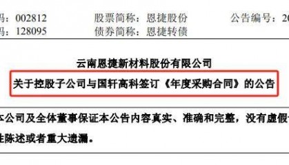 国轩高科下发采购大单!