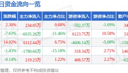 股票行情快报:凌志软件(688588)12月12日主力资金净买入234.05万元
