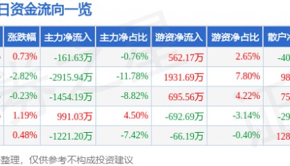 股票行情快报:大众公用(600635)8月28日主力资金净卖出161.63万元