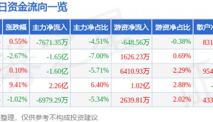股票行情快报：双林股份（300100）6月27日主力资金净卖出7671.35万元