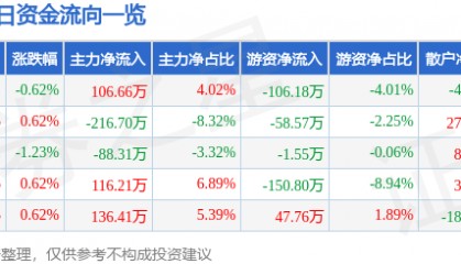 股票行情快报:胜利股份(000407)3月7日主力资金净买入106.66万元